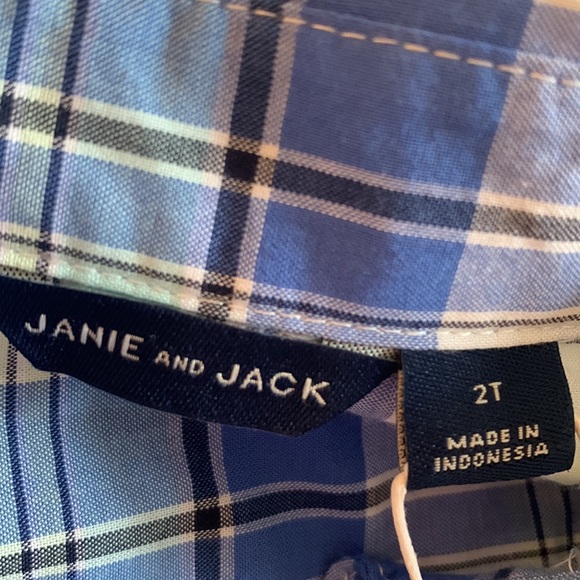 NWT Janie and Jack The Madras Plaid Shirt Blue - Picture 6 of 7